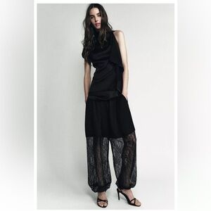 Limited edition black combined lace pants